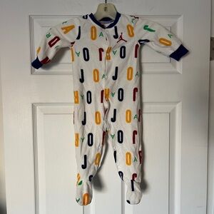 Air Jordan Fleece Primary Colors Footed Onesie (6-9 month), preowned good